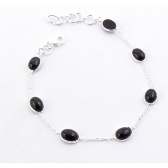 Onyx - silver bracelet
